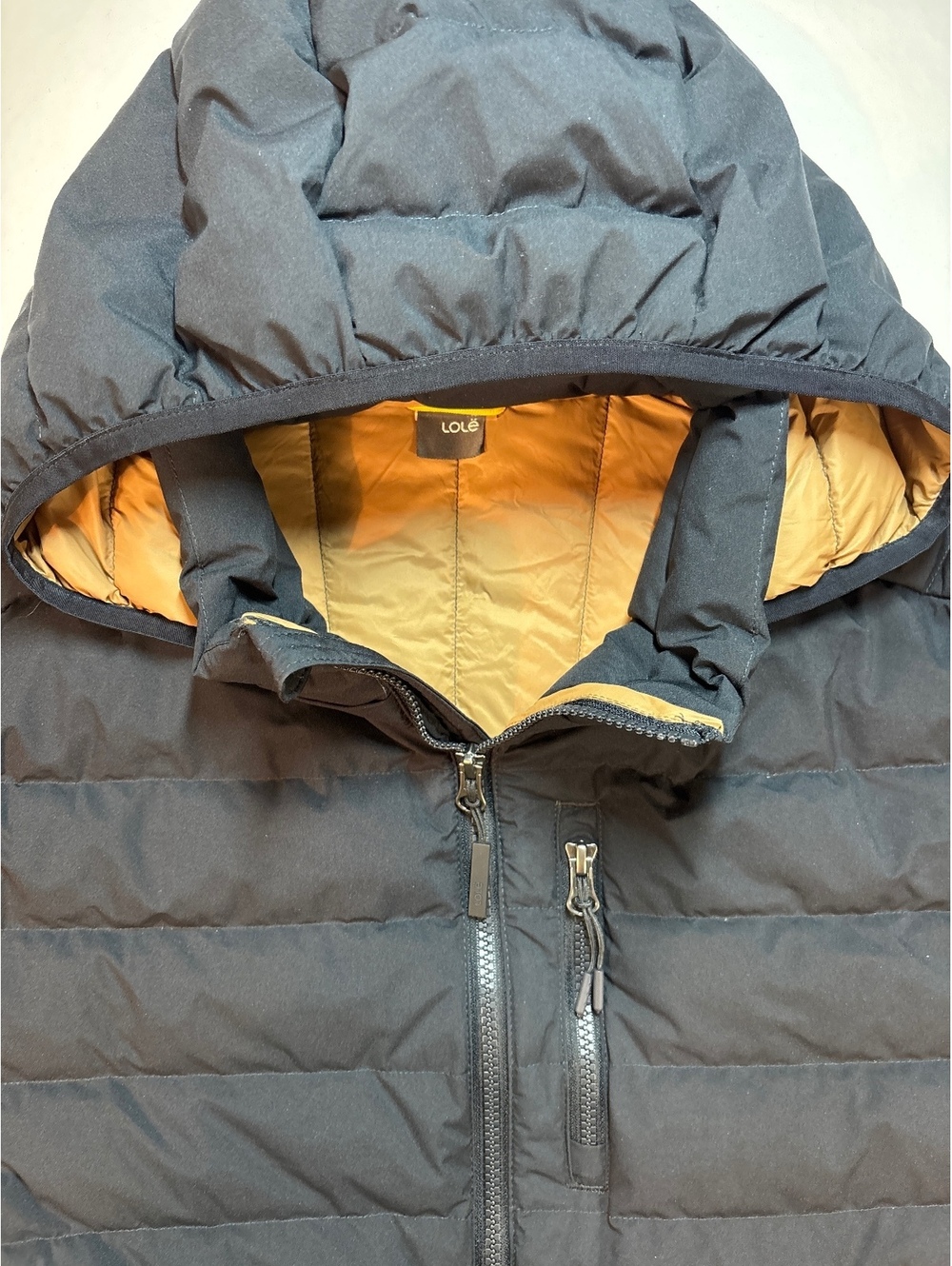 Lole Women’s Black Duck Down Hooded Puffer Jacket Quilted Winter Coat